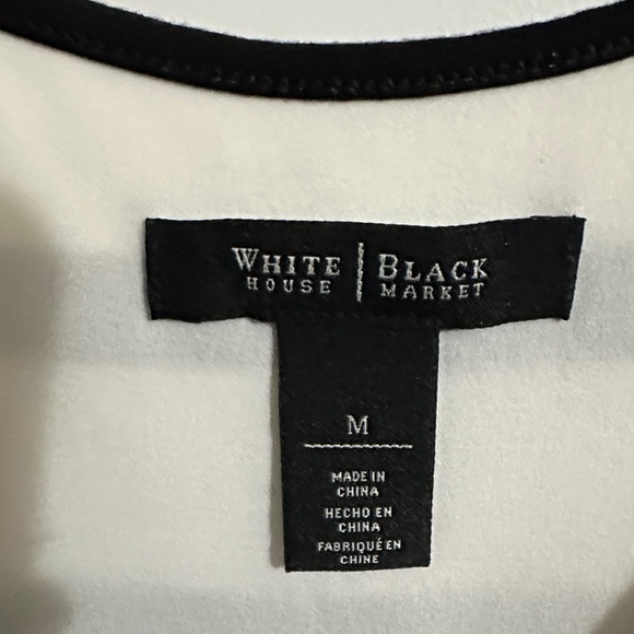 Sz M White House Black Market Blue and Black Striped Stretch Maxi Dress - Picture 2 of 8